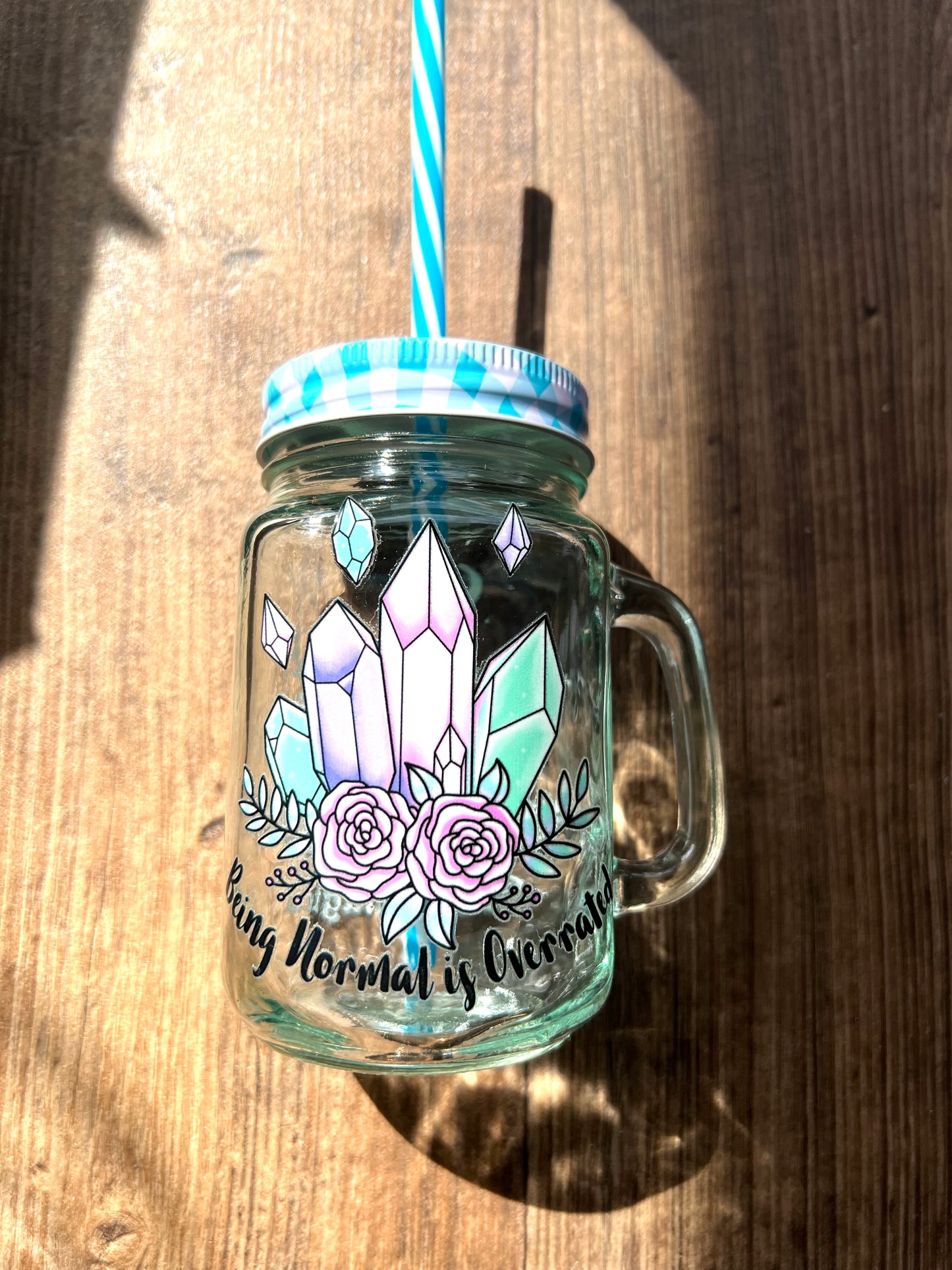 Nachhaltiges Trinkglas 450ml mit Mehrweg-Strohhalm & Witchy Sticker