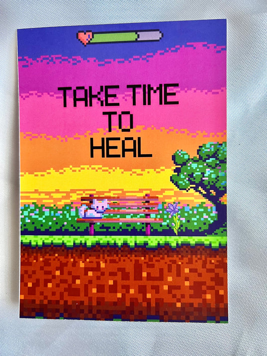 Postkarte Pixel Take time to Heal