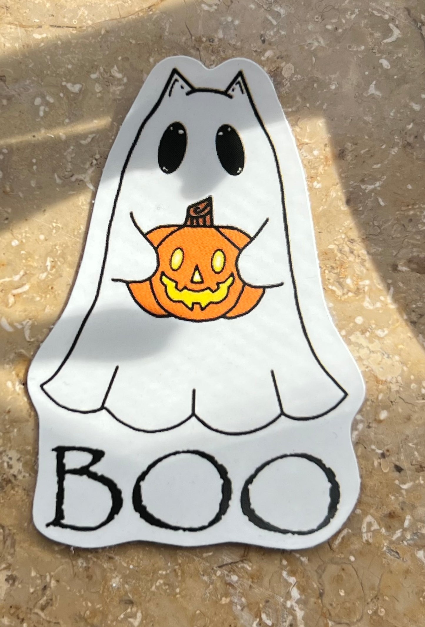Sticker Halloween Gespenst Katze Boo