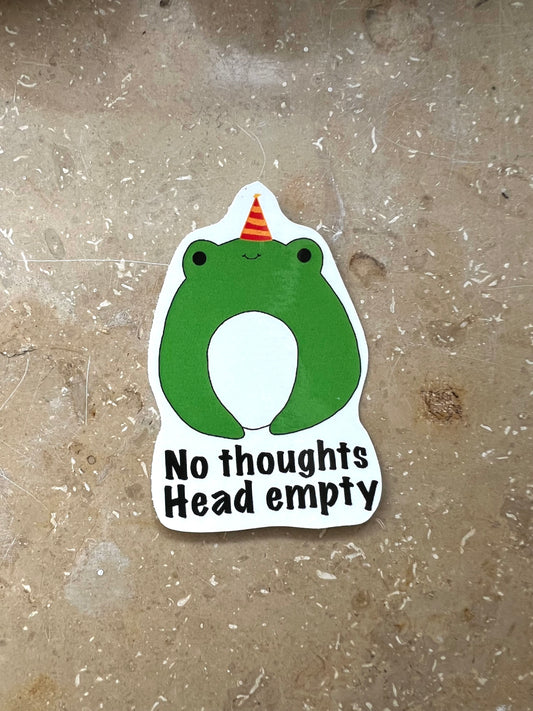 Sticker Frosch No thoughts head empty