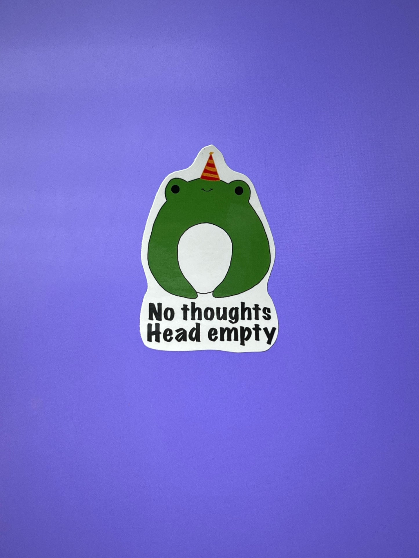Sticker Frosch No thoughts head empty
