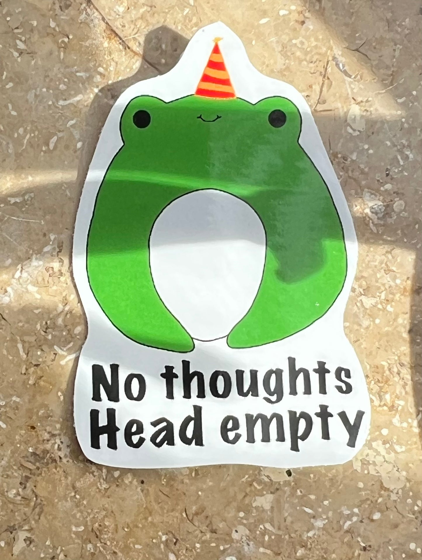 Sticker Frosch No thoughts head empty