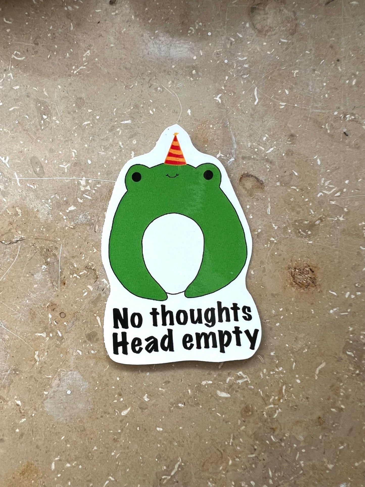 Sticker Frosch No thoughts head empty